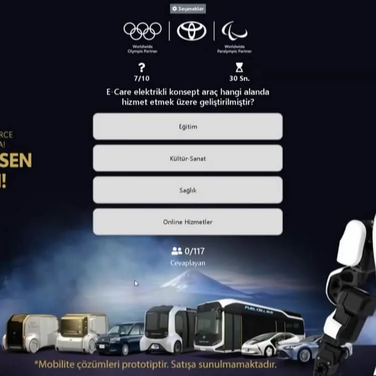 Toyota Mobilsen Özgürsün Quiz